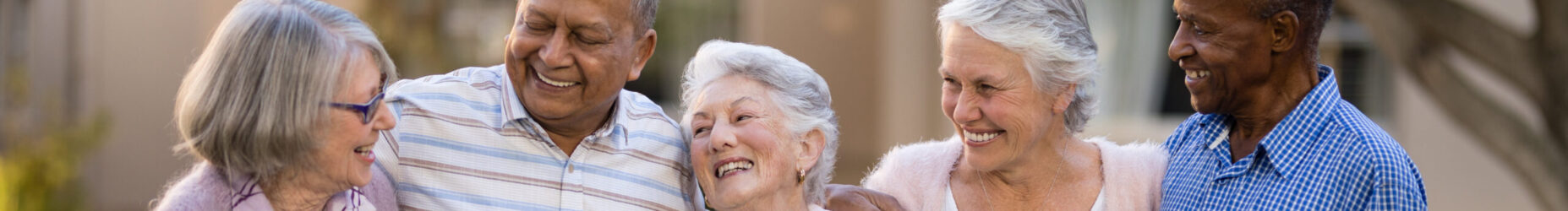 smiling senior friends