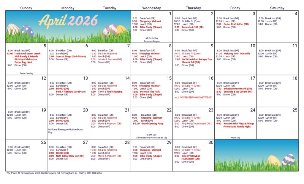 April 2026 Calendar